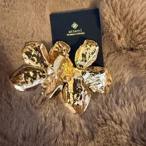 Gold Floral Statement Brooch